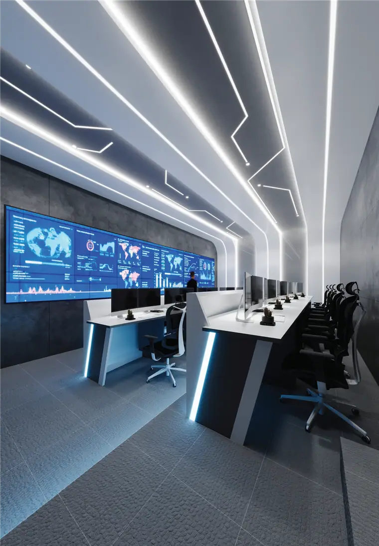 Emircom Command Centre, workplace interior by AGC in Abu Dhabi, photo 5 of 7