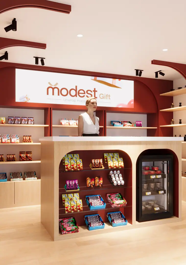 Modest Gift, Rotana, retail interior by AGC in Abu Dhabi